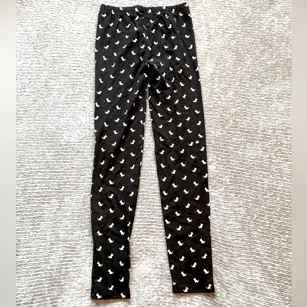 Gap Kids Scottie Dog Print Leggings Black White Size XL 12 NWT